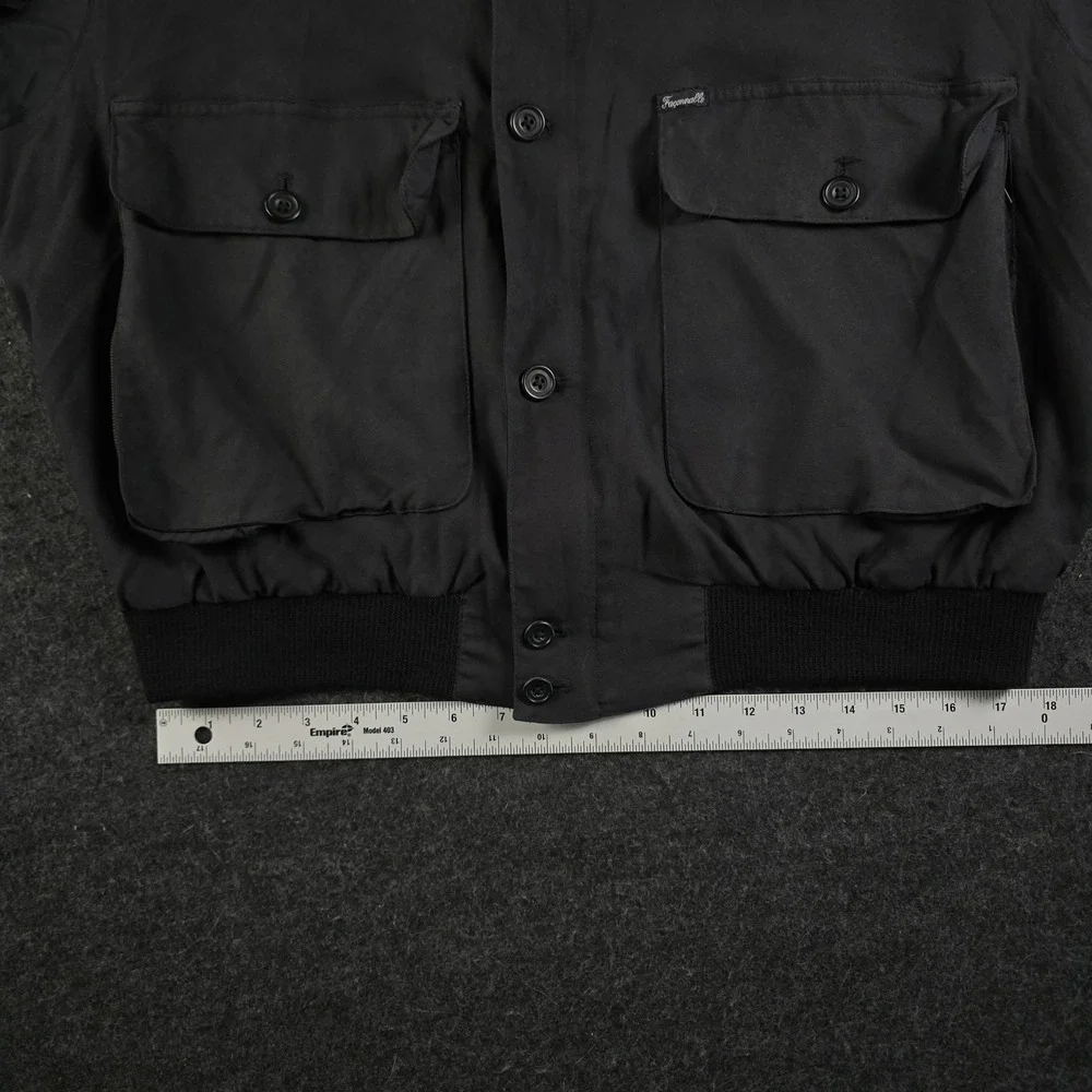 Vtg Faconnable Albert Goldberg Black Biswing Bomber Jacket Elbow Patches Men's L - Picture 6 of 16